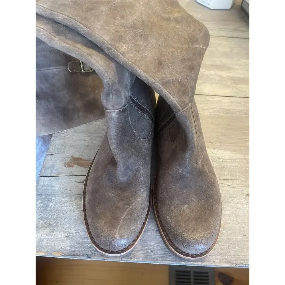 Kork-Ease Addison Over the Knee Campus Suede Riding Boot Taupe 6 NEW!